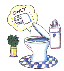 トイレットペーパー以外のものを流さない