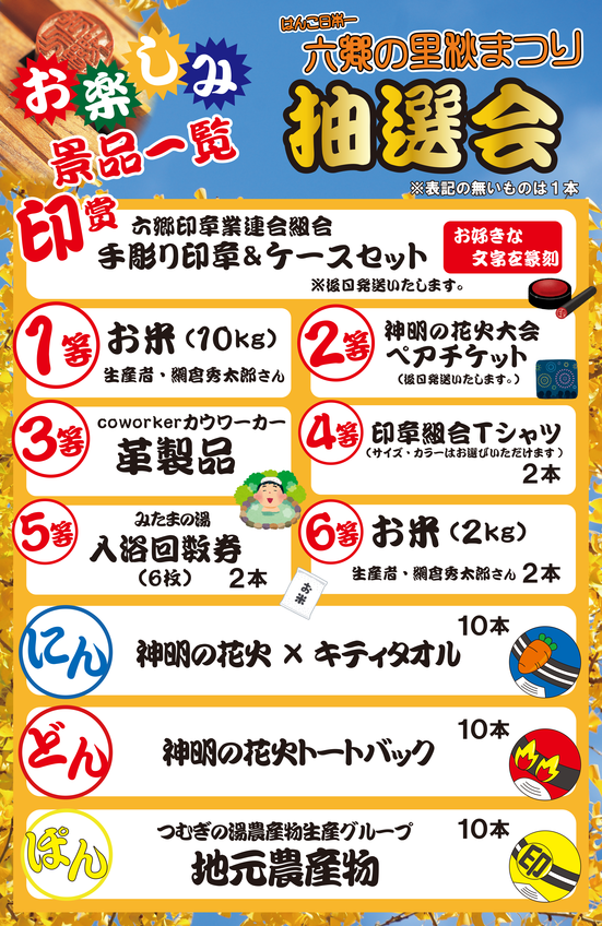 第20回抽選景品一覧+第20回抽選景品一覧