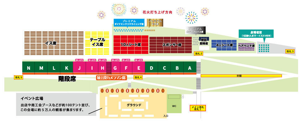 第38回神明の花火大会有料エリアレイアウト